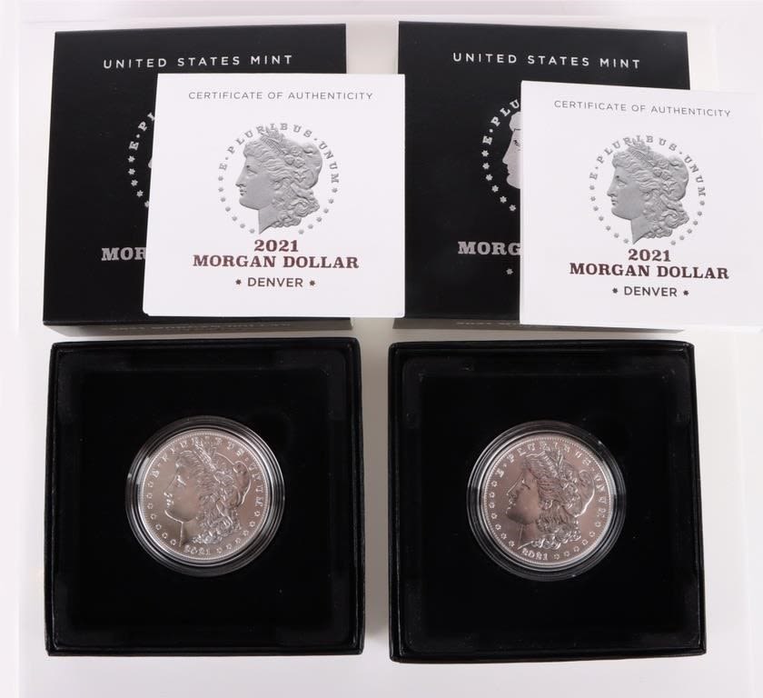 Lot 179192: 2021 MORGAN DENVER SILVER DOLLARS 21XG US MINT