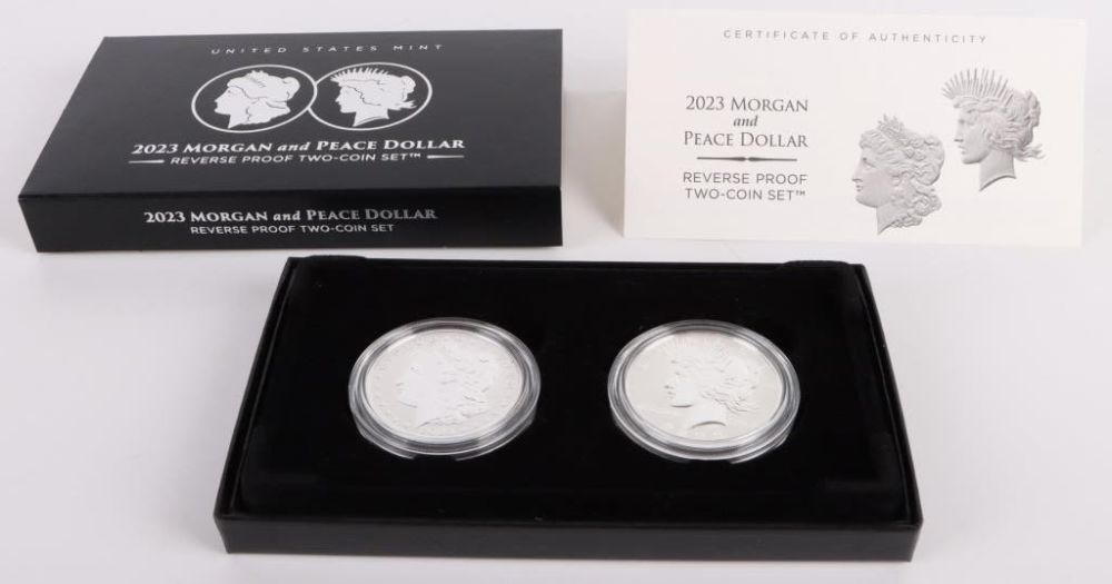 Lot 179196: 2023 S REVERSE PROOF MORGAN & PEACE DOLLAR SET