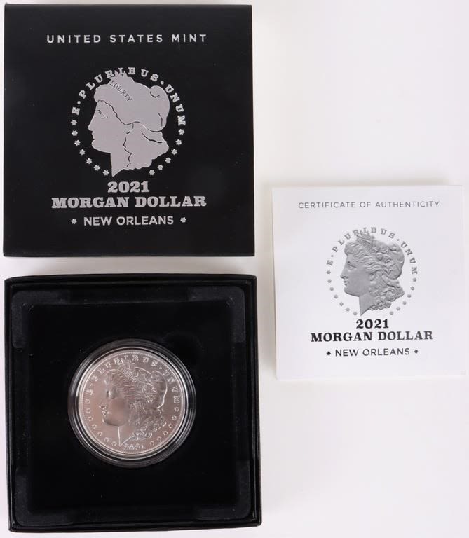 Lot 179210: 2021 MORGAN "O" PRIVY MARK SILVER DOLLAR US MINT