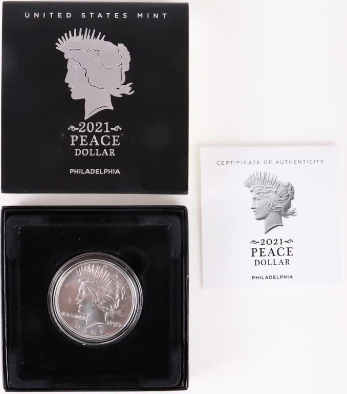 Lot 179215: 2021 PEACE PHILADELPHIA SILVER DOLLAR MINT 21XH