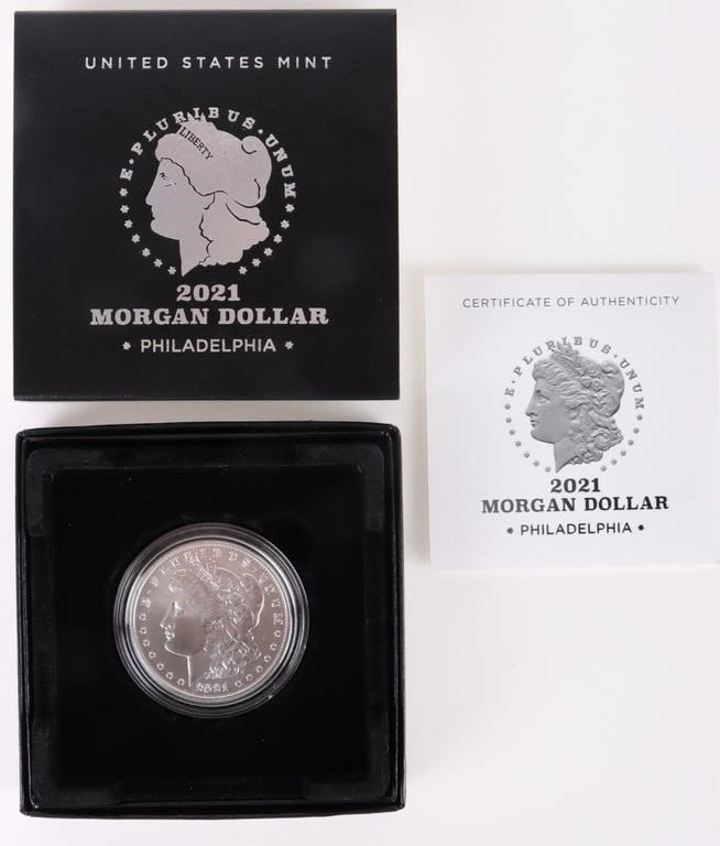 Lot 179227: MS-69 2021 P ANNIVERSARY MORGAN SILVER DOLLAR