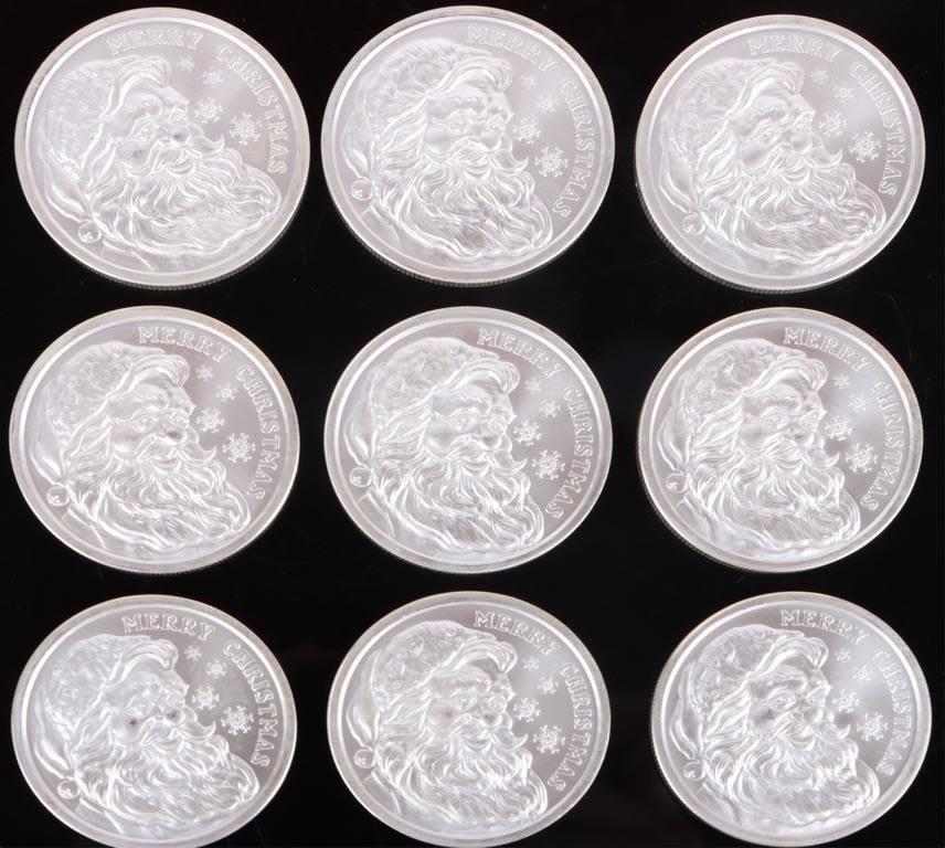 Lot 179236: .999 SILVER 1 OZT GSM 2019 MERRY CHRISTMAS ROUNDS