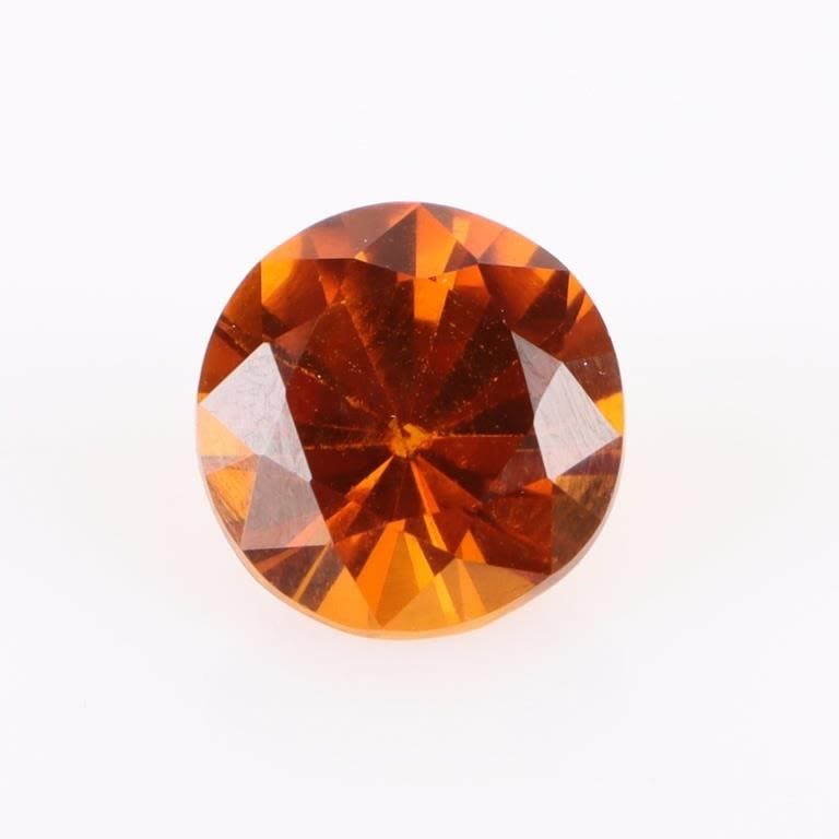 Lot 179278: 5.00CT ROUND CUT DEEP ORANGE SAPPHIRE GEMSTONE