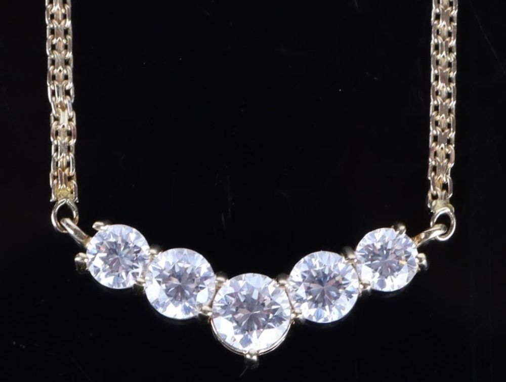 Lot 179287: 14K YELLOW GOLD BEAUTIFUL CZ LADIES NECKLACE