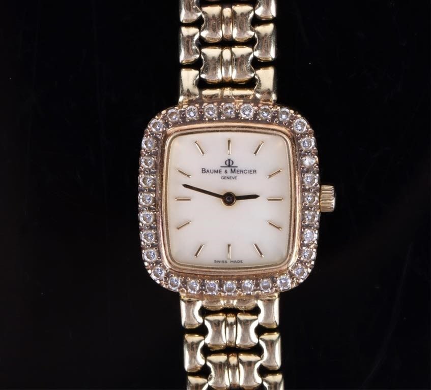 Lot 179349: 14K YELLOW GOLD BAUME & MERCIER GENEVE DIA WATCH
