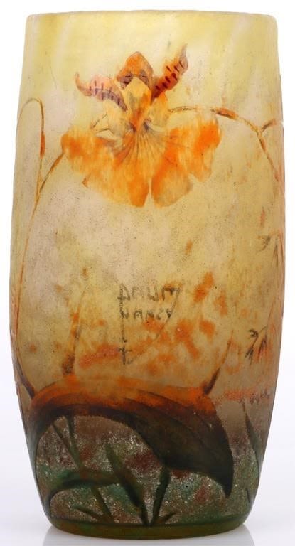 Lot 179391: DAUM NANCY ART NOUVEAU CAMEO FLORAL MINI VASE