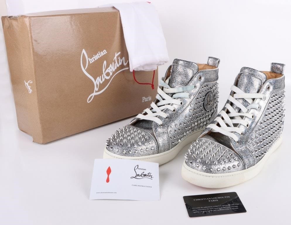 Lot 179393: CHRISTIAN LOUBOUTIN LOUIS STRASS SPIKES SNEAKERS