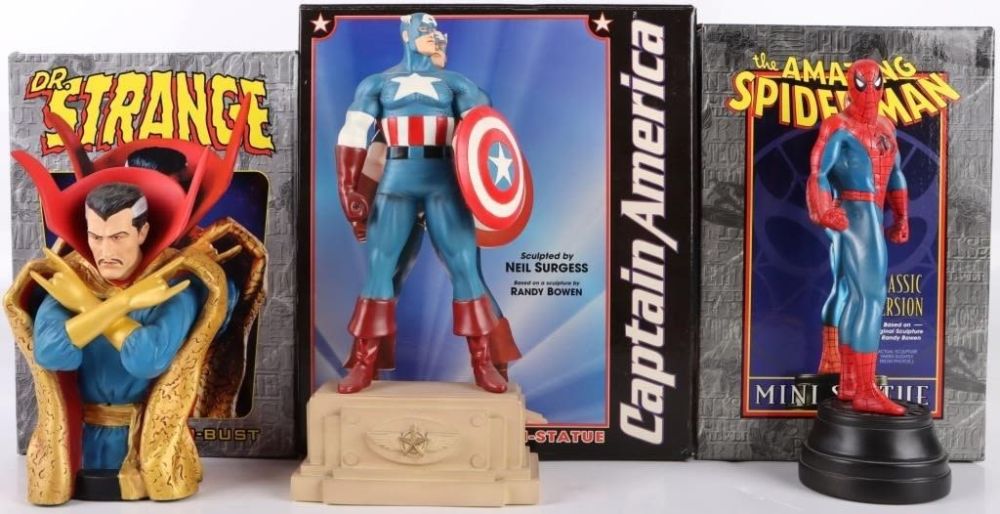 Lot 179404: SPIDER-MAN, DR STRANGE, CAP AMERICA BOWEN DESIGNS