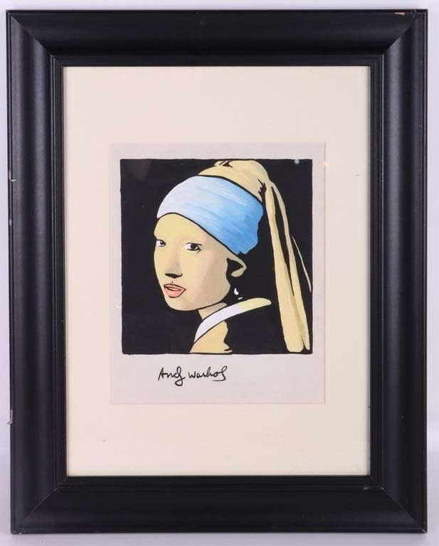 Lot 179052a: MANNER OF ANDY WARHOL ORIGINAL PORTRAIT PAINTING