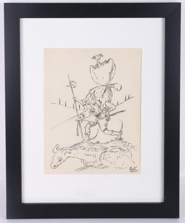 Lot 179052b: SALVADOR DALI ORIGINAL SURREALISM SKETCHING AFTER