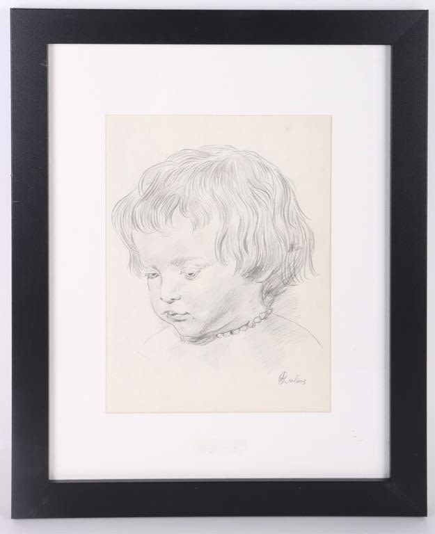 Lot 179052c: PETER RUBENS ORIGINAL PORTRAIT SKETCHING AFTER