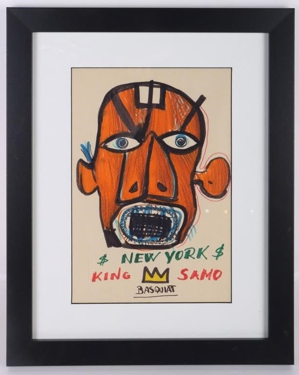 Lot 179053a: J. M. BASQUIAT ORIGINAL MIXED MEDIA PAINTING AFTER