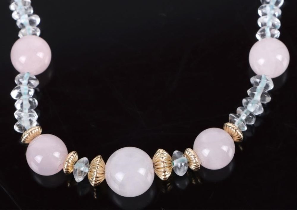 Lot 181207: 14K GOLD WITH JADE BEADED NECKLACE