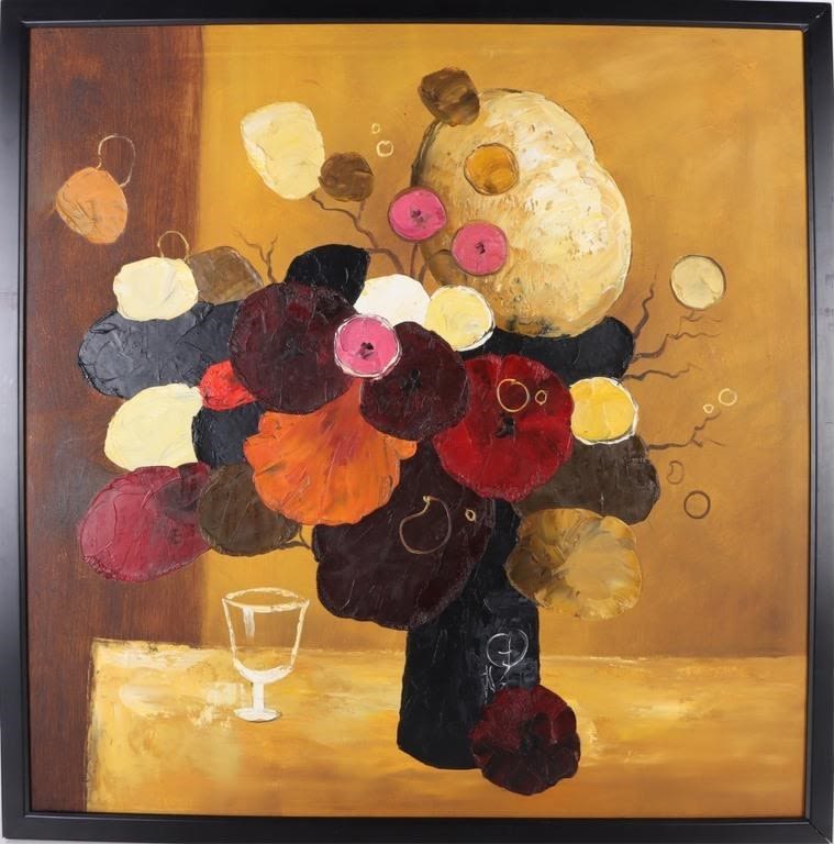 Lot 180232: UNKNOWN ABSTRACT STILL LIFE ORIGINAL OIL PAINTING