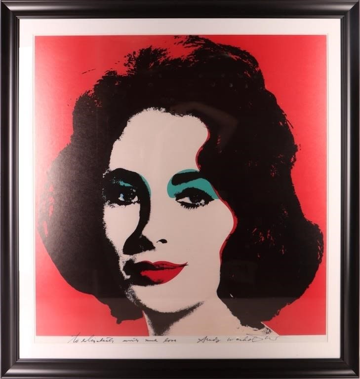 Lot 180236: ANDY WARHOL LIZ IN PINK OFFSET LITHOGRAPH SIGNED