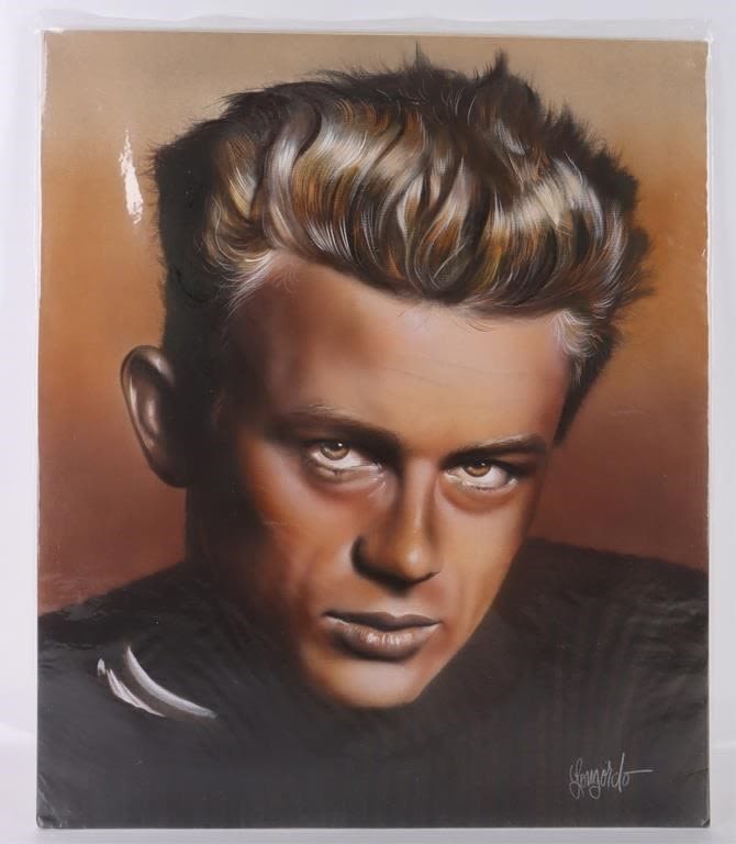 Lot 180262: JAMES DEAN ORIGINAL PAINTING BY GARY LONGORDO