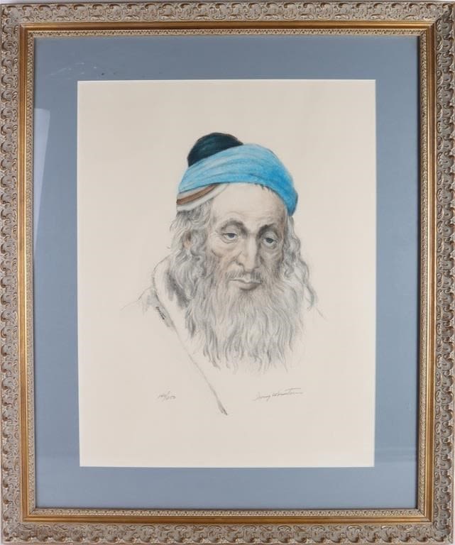 Lot 180269: IRVING WEINSTEIN SIGNED ORIGINAL RABBI LITHOGRAPH