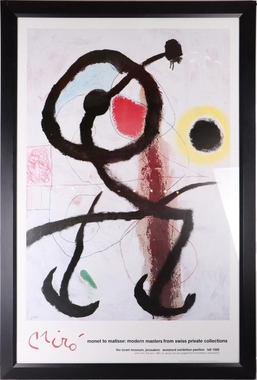 Lot 180276: JOAN MIRO POSTER 1988 MONET TO MATISSE SWISS ART
