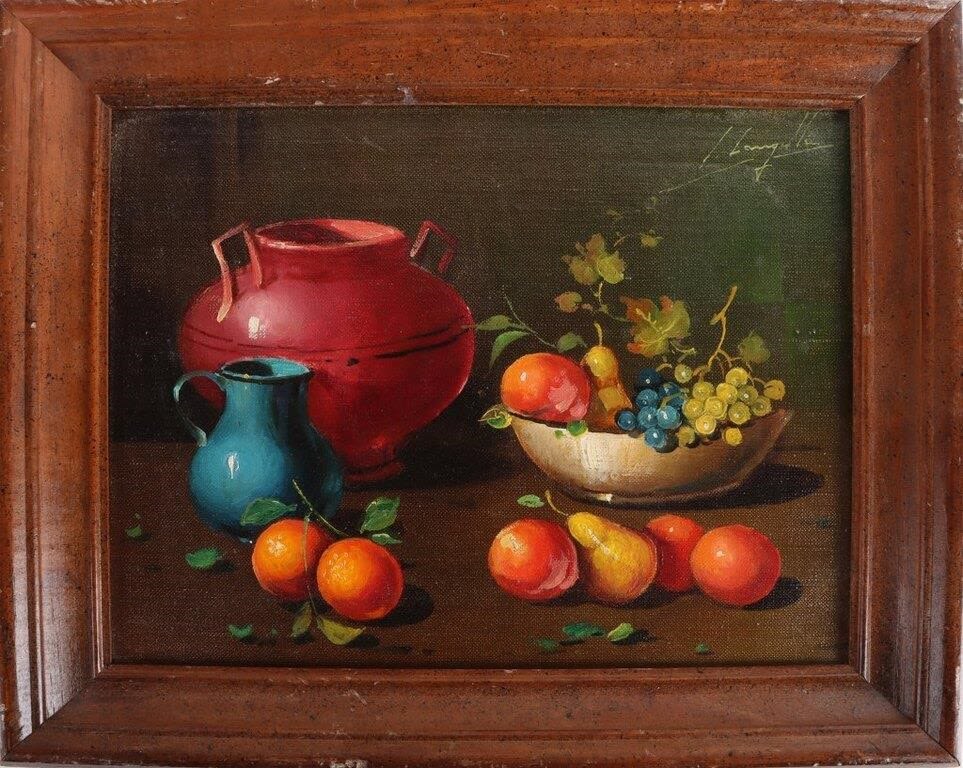 Lot 180299: SALVATORE LANGELLA STILL LIFE ORIGNAL OIL PAINTING