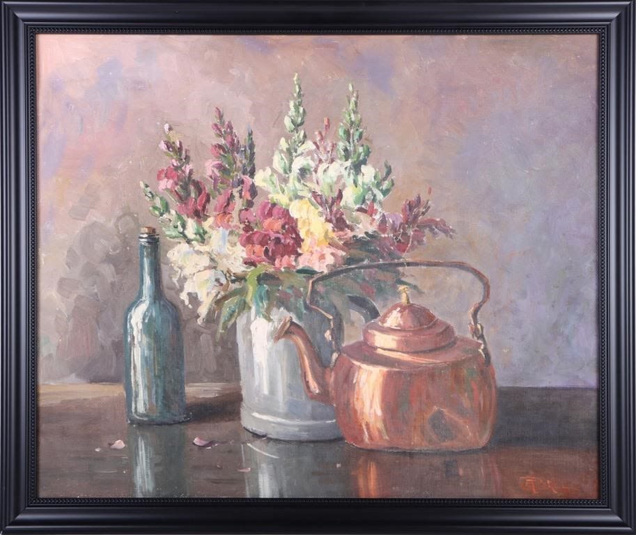 Lot 180308: UNKNOWN ORIGINAL OIL ON CANVAS STILL LIFE