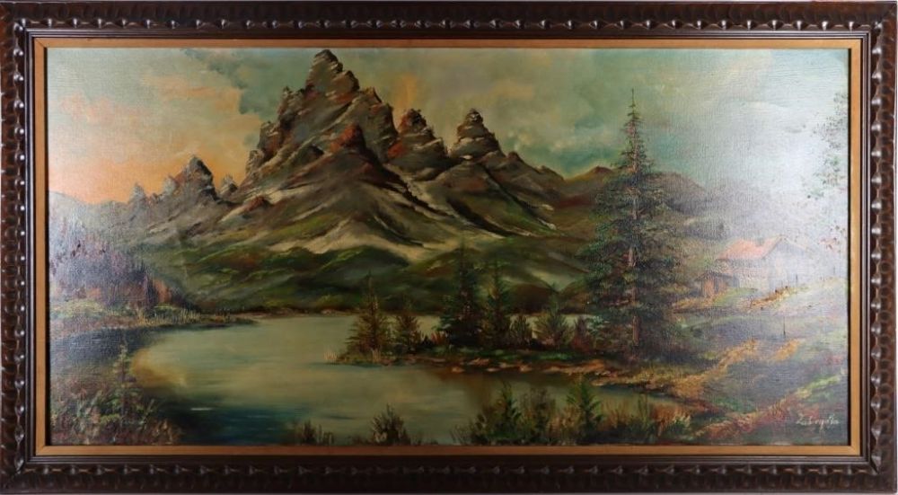 Lot 180318: ZUBIEQOLA SIGNED ORIGINAL OIL ON CANVAS LANDSCAPE