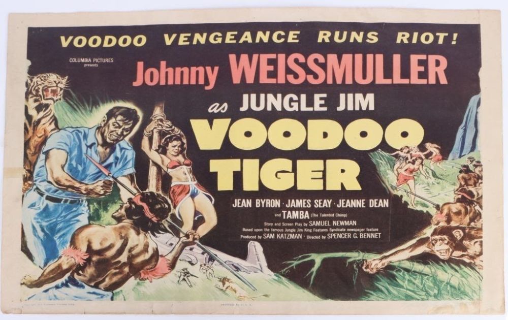 Lot 180346: 1952 JUNGLE JIM JOHNNY WEISSMULLER ART POSTER