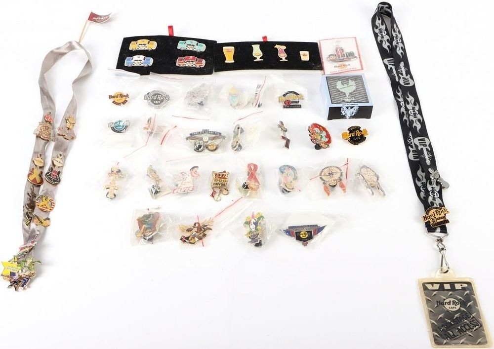 Lot 183179: HARD ROCK CAFE COLLECTIBLE BIKER PINS + MORE