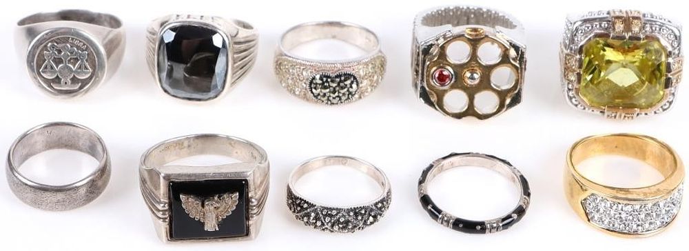 Lot 183188: STERLING SILVER LADIES & MEN'S VARIED RINGS