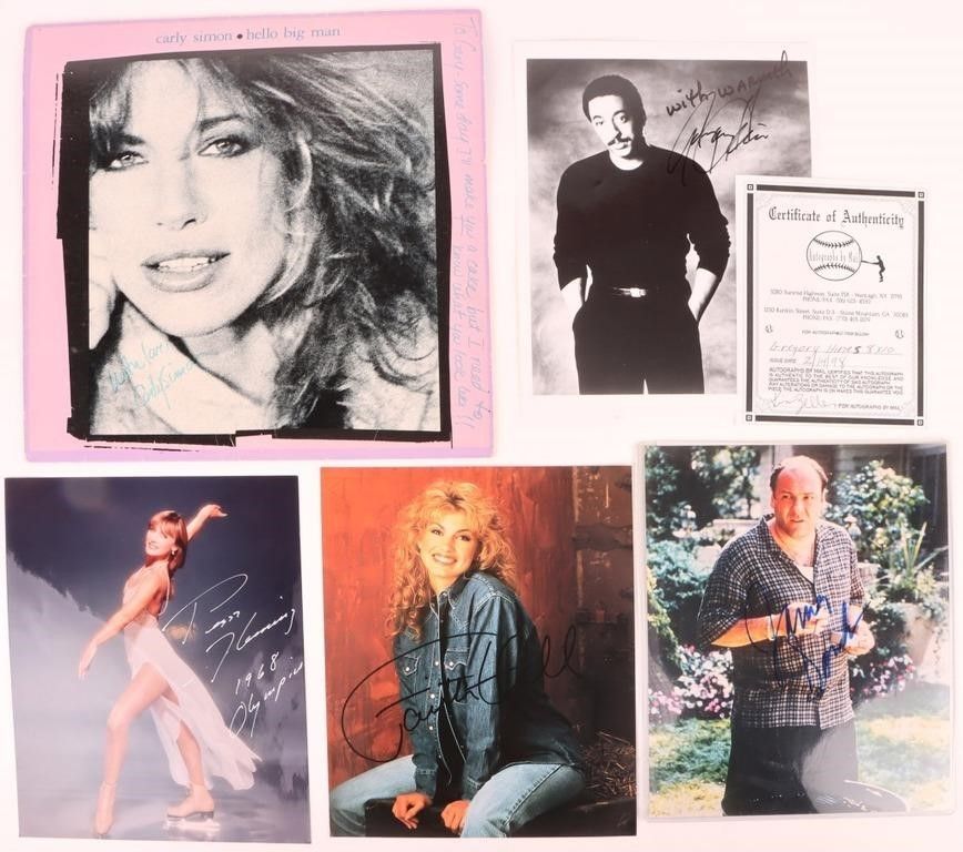 Lot 183276: VINTAGE CELEBRITY AUTOGRAPHS W/ COA - LOT OF 5