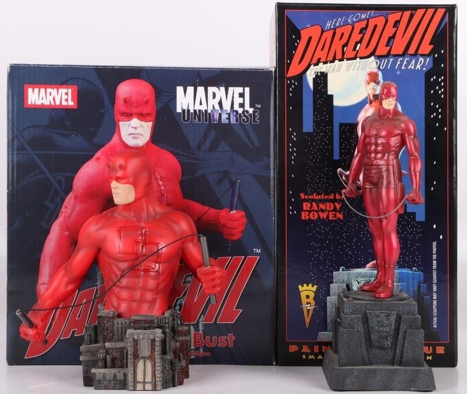 Lot 183281: DAREDEVIL MINI STATUE & BUST BOWEN DESIGNS