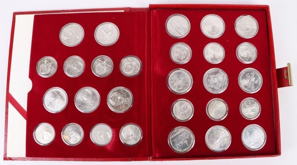 Lot 183352: 1980 MOSCOW OLYMPICS SILVER PROOF BU SET W/ COA