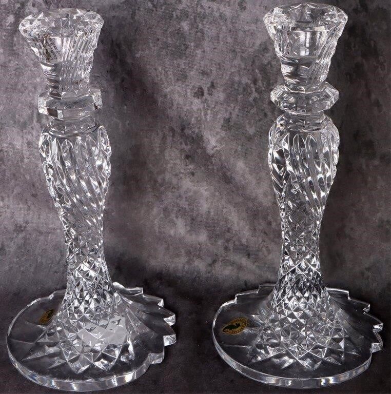 Lot 183380: WATERFORD CRYSTAL SEA JEWEL CANDLE HOLDER PAIR