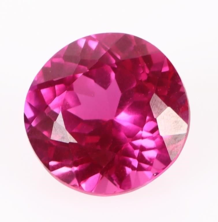 Lot 185175: 20.60CT ROUND-CUT LOOSE PINK SAPPHIRE W/ EGL CERT