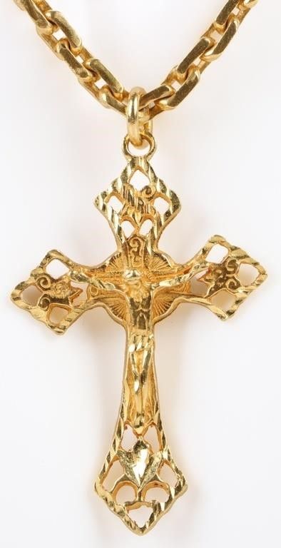Lot 185207: 18K YELLOW GOLD SOLID RELIGIOUS NECKLACE