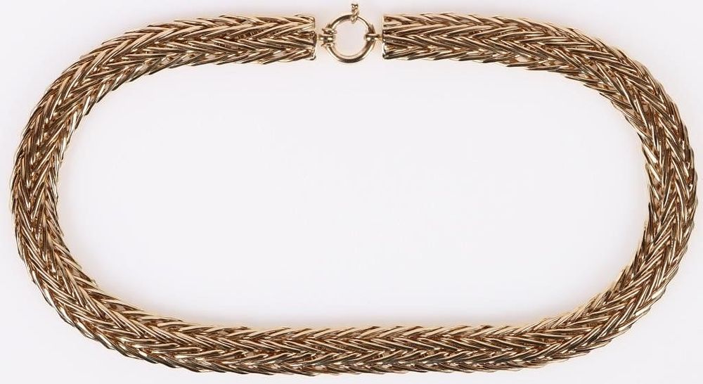 Lot 185215: 14K YELLOW GOLD CUSTOM-LINK CHAIN NECKLACE
