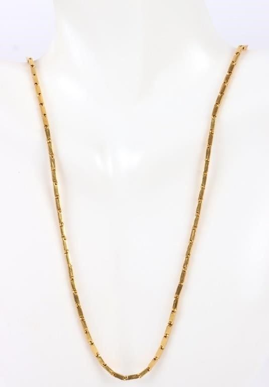 Lot 185220: 22K YELLOW GOLD LADIES BAHT CHAIN NECKLACE