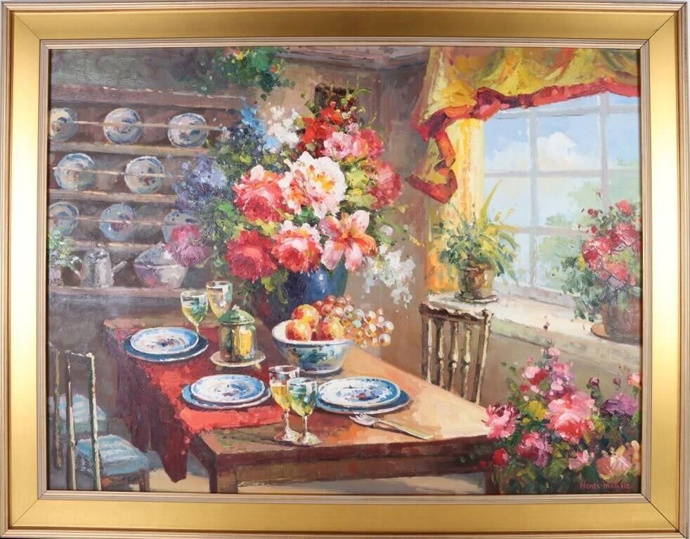 Lot 185231: SIGNED HENRI-MATISSE OIL PAINTING FLOWER - AFTER