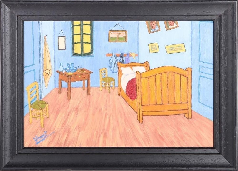 Lot 185239: VAN GOGH ORIGINAL BEDROOM AT ARLES PAINTING  AFTER