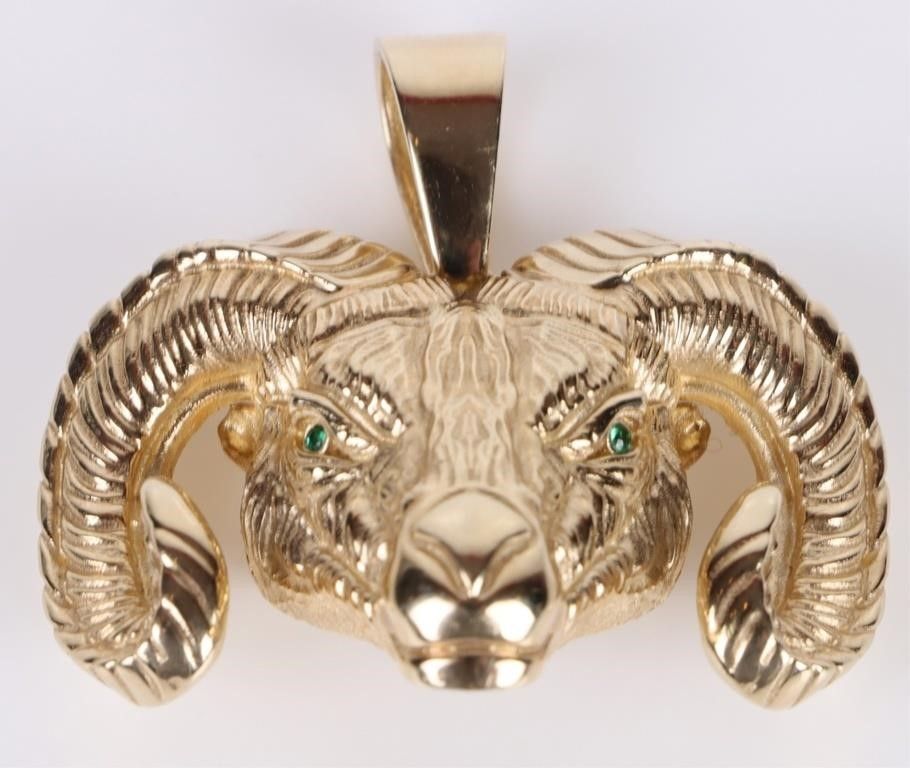 Lot 185245: 10K YELLOW GOLD RAM MEN'S PENDANT