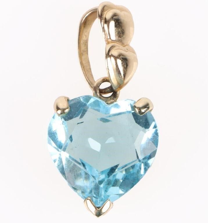 Lot 185249: 10K YELLOW GOLD LADIES PENDANT TOPAZ GEMSTONE