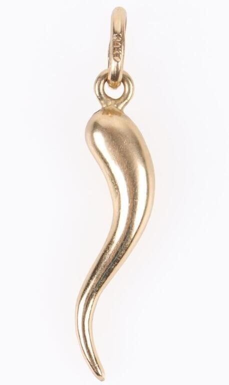 Lot 185273: 14K YELLOW GOLD HORN LADIES PENDANT