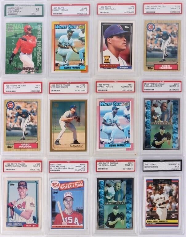 Lot 185302: 1980-2000 TOPPS PSA & FGS BASEBALL CARDS - (12)