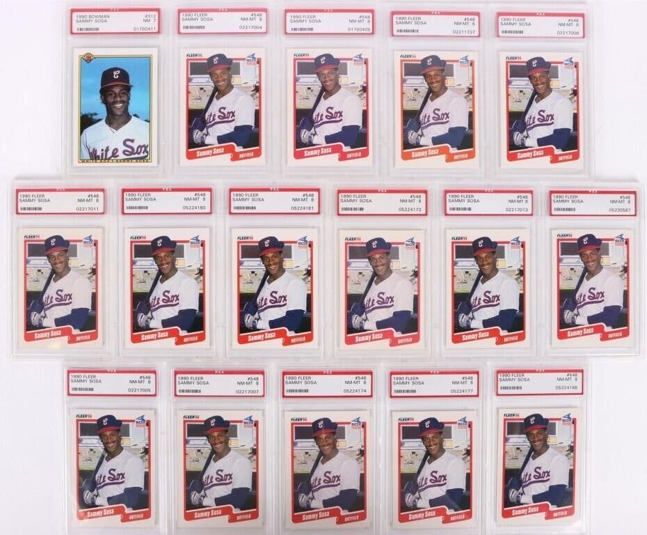 Lot 185303: 1990 BOWMAN & FLEER SAMMY SOSA #312 & #548 CARDS