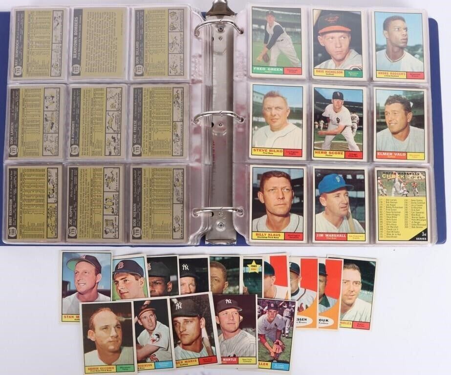 Lot 185312: 1961 TOPPS BASEBALL NEARLY COMPLETE SET (535/587)