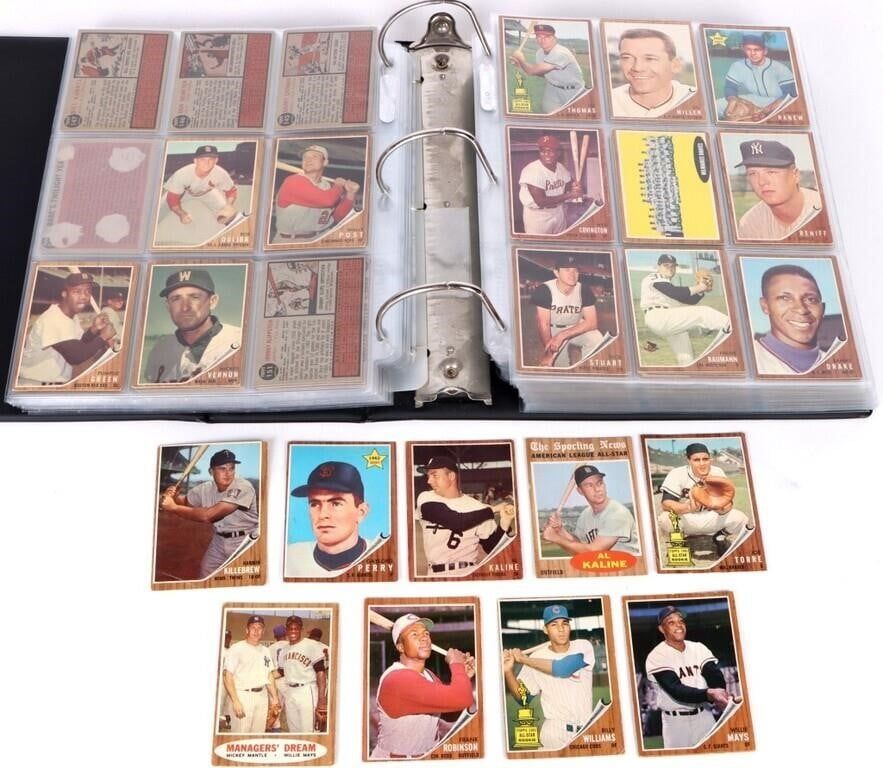 Lot 185314: 1962 TOPPS NEARLY COMPLETE BASEBALL SET (487/598)