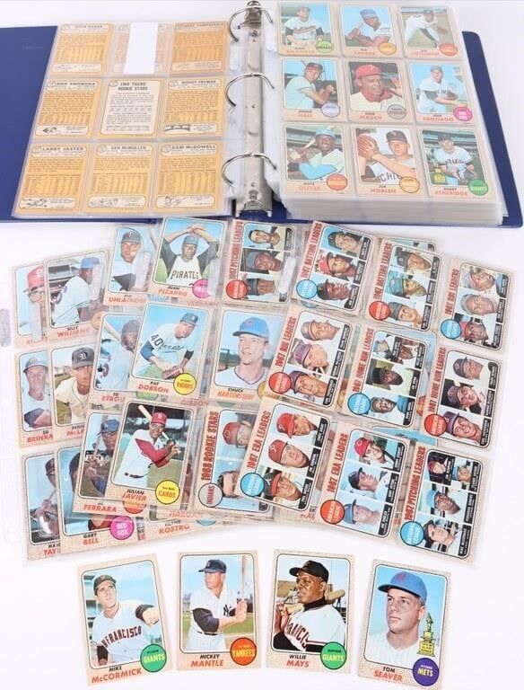 Lot 185320: 1968 TOPPS NEAR COMPLETE BASEBALL SET (590/598)