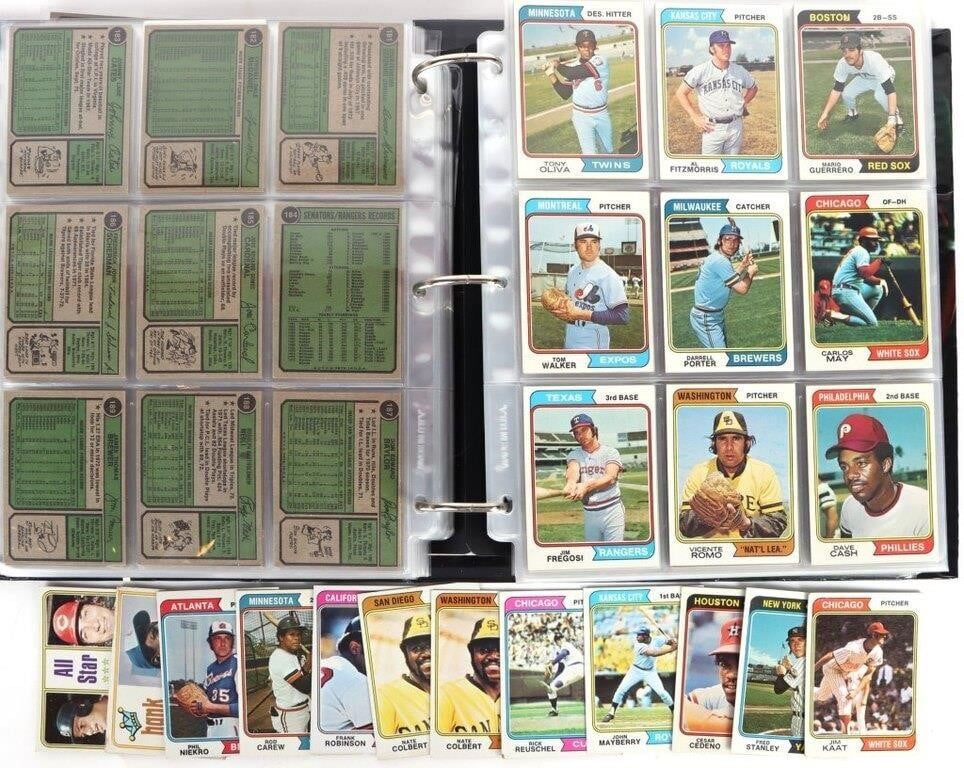 Lot 185329: 1974 TOPPS NEARLY COMPLETE BASEBALL SET (652/660)