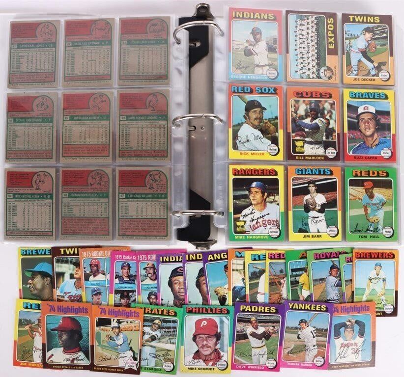Lot 185330: 1975 TOPPS BASEBALL NEARLY COMPLETE (655/660)