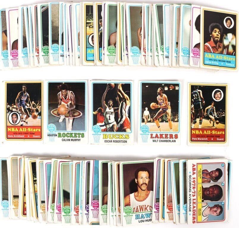 Lot 185336: 1973 TOPPS BASKETBALL COLLECTION - LOT OF 84
