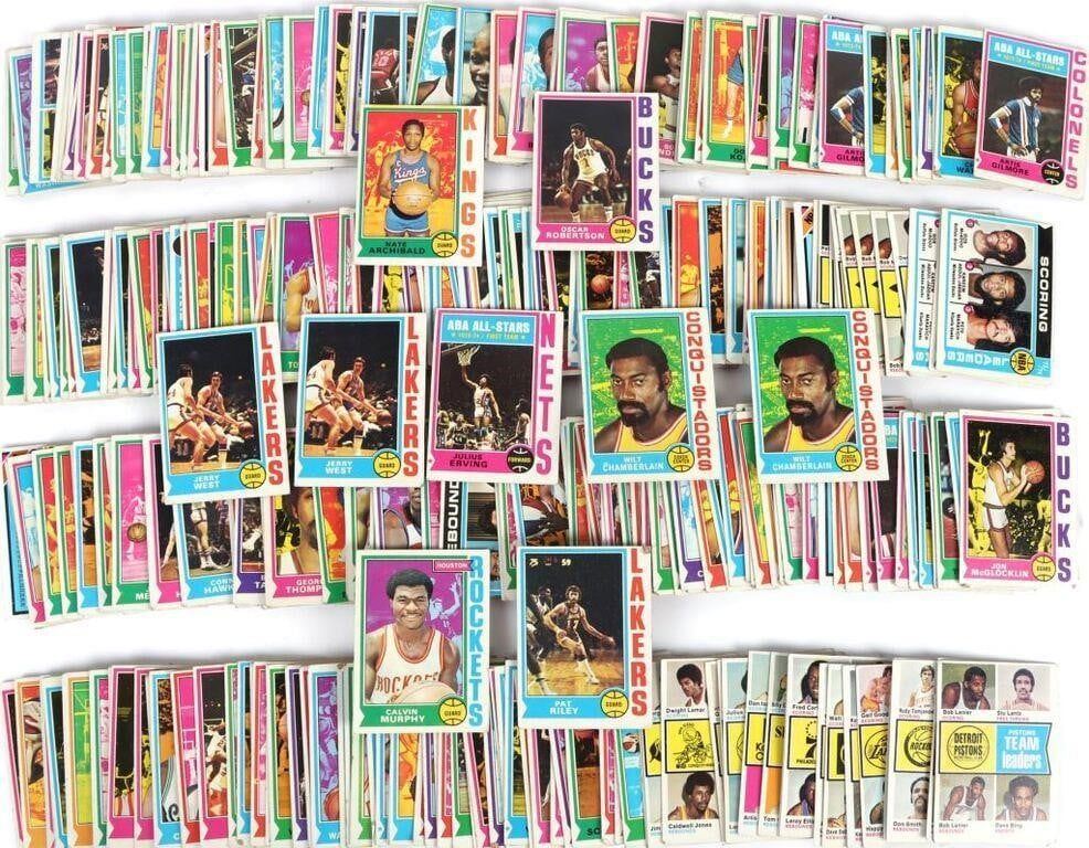 Lot 185337: 1974 TOPPS BASKETBALL SERIES COLLECTION ~300 CARDS